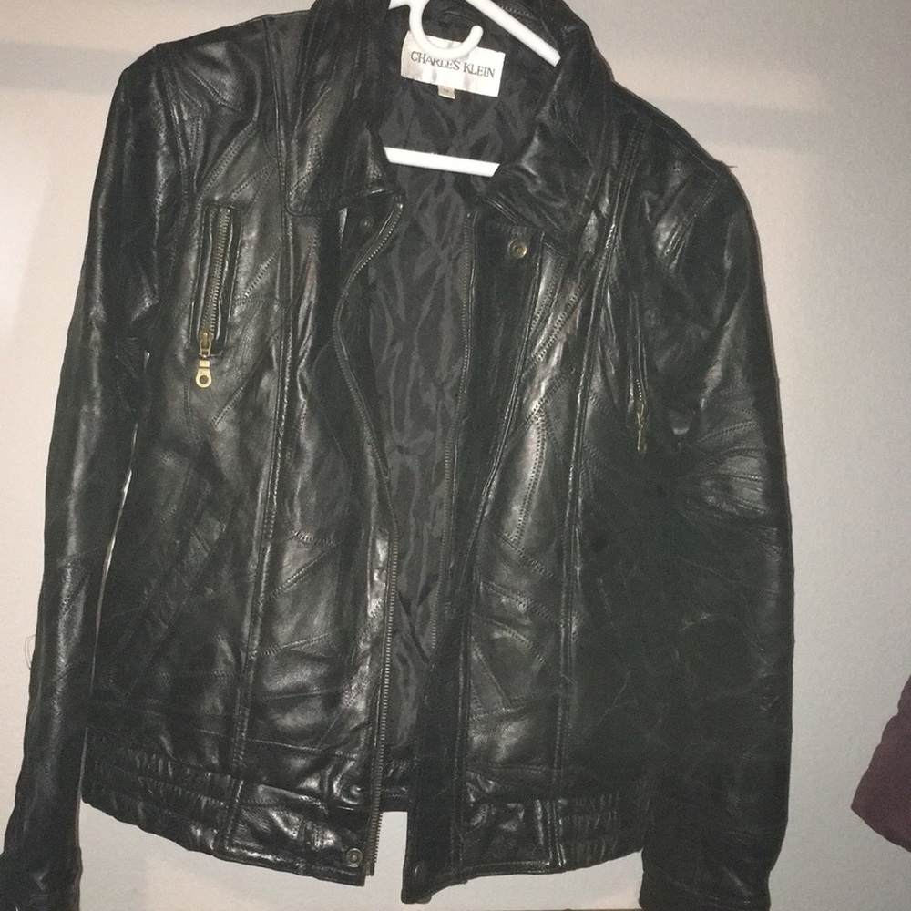 Black leather jacket